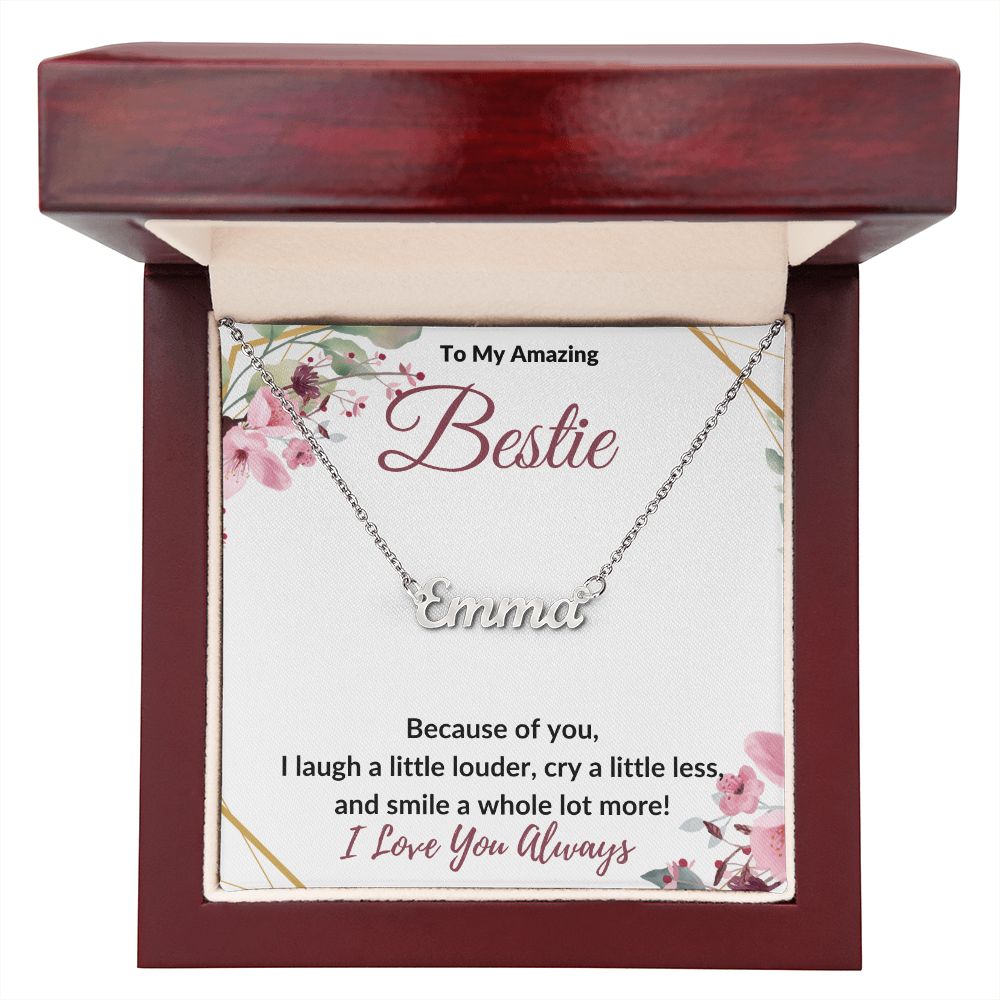 To My Bestie / Best Friend (Burgundy) - Custom Name Necklace