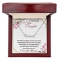 To My Beautiful Step Daughter ( Burgundy Card ) - Custom Name Necklace