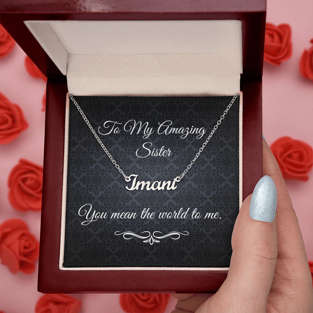 To My Amazing Sister ( Black Card ) - Custom Name Necklace