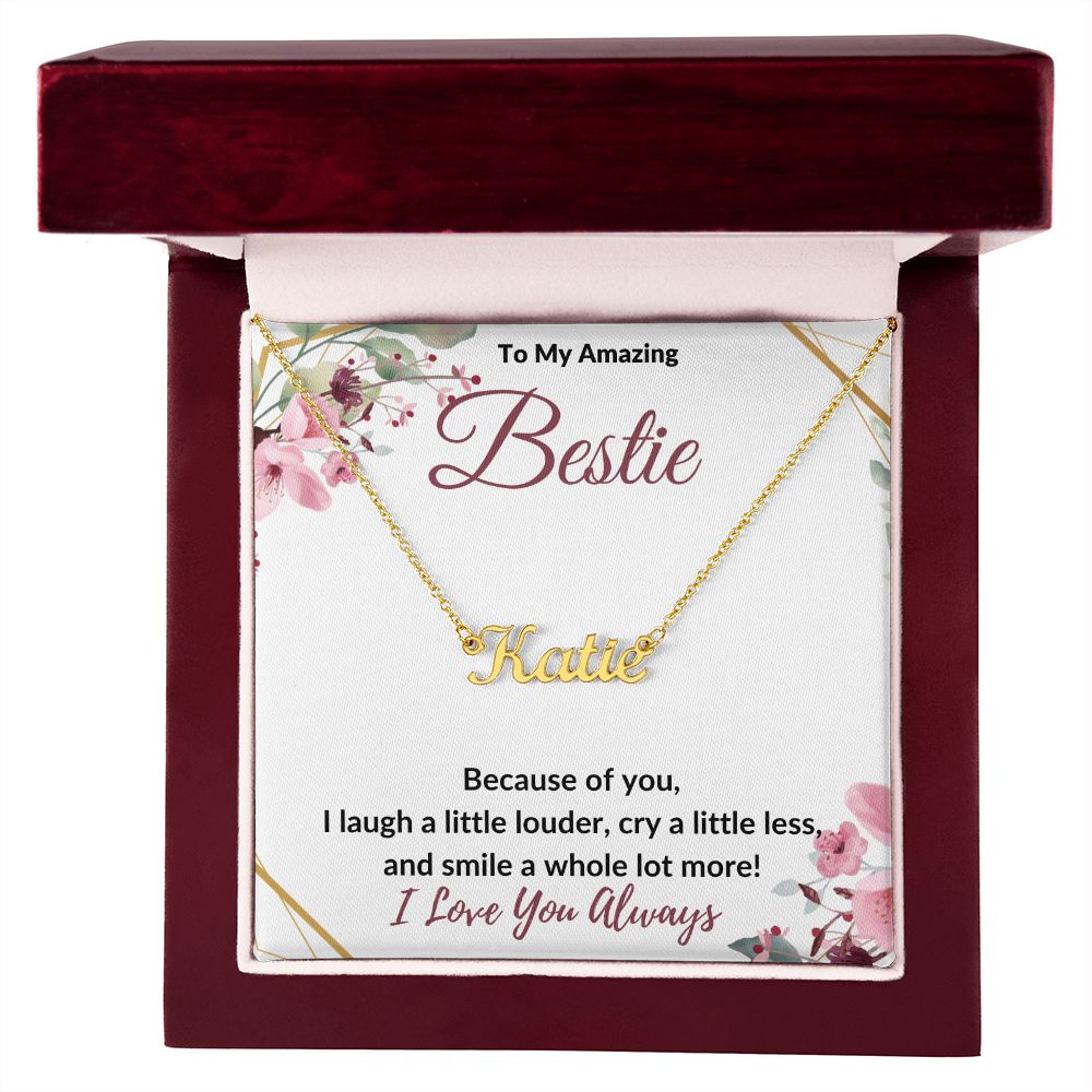 To My Bestie / Best Friend (Burgundy) - Custom Name Necklace
