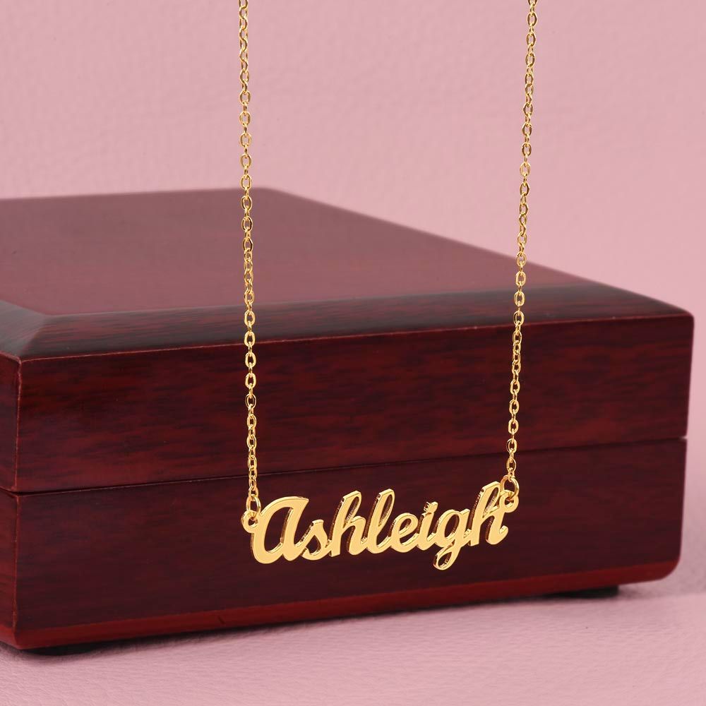 To My Beautiful Step Daughter ( Burgundy Card ) - Custom Name Necklace