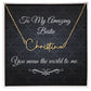 To My Beautiful Bestie / Best Friend (Black Tapestry) - Script Name Necklace