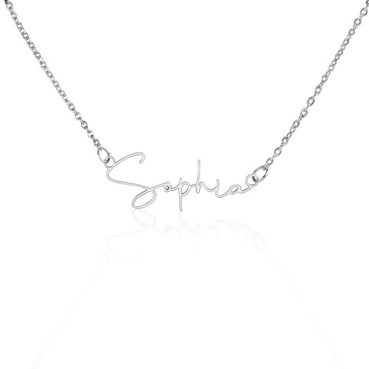 Custom Name Necklace (No Message Card) For daughter, granddaughter, sister, mother, aunt, niece, cousin, bestie, best friend, grandmother, wife, future wife, fiancé, lover, girlfriend - Signature Script Name Necklace