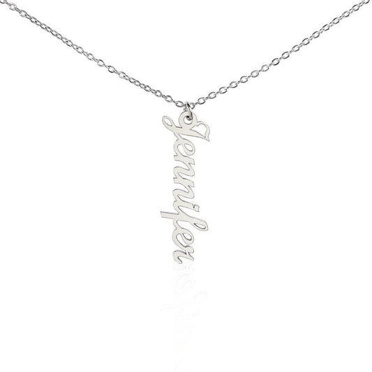 Custom Name Necklace (No Message Card) For daughter, granddaughter, sister, mother, aunt, niece, cousin, bestie, best friend, grandmother, wife, future wife, fiancé, lover, girlfriend - Custom Vertical Name Necklace