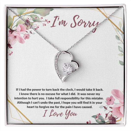 I'm Sorry - (Burgundy Card) - Forever Love Necklace