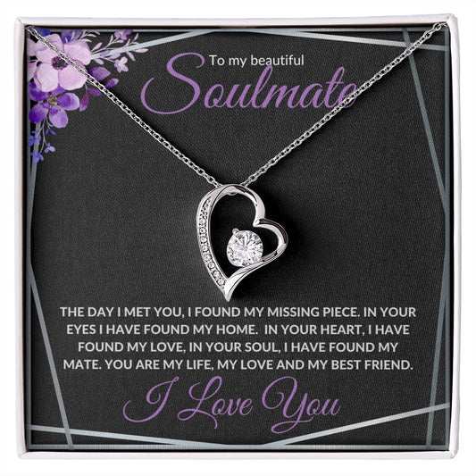 Soulmate (Black / Silver Grid) - Forever Love  Necklace