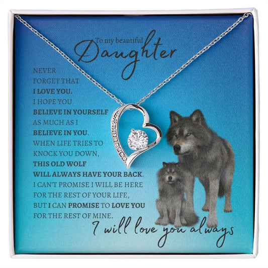 To My Beautiful Daughter - Open Closing (Wolf Theme) - Forever Love Necklace