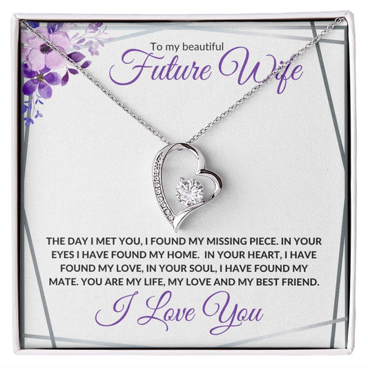 Future Wife/ Fiancée  (Silver Grid) - Forever Love  Necklace