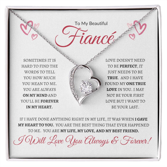 To My Beautiful Fiancé (Hearts) - Forever Love Necklace