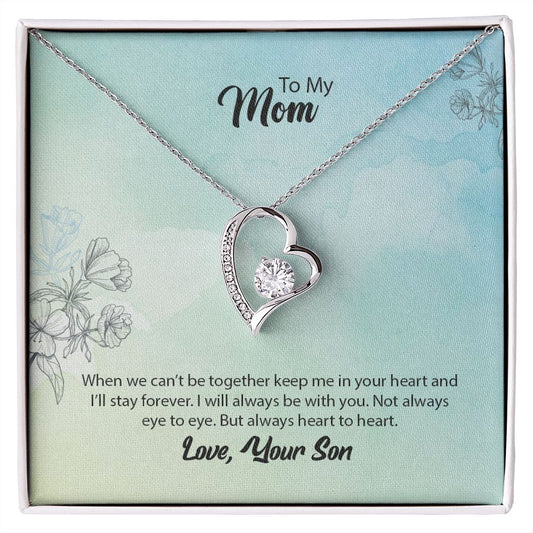 Mom From Son (Aqua Card) - Forever Love Necklace