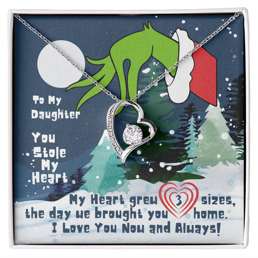 Adopted Daughter : You Stole My Heart (Grinch Christmas) -  Forever Love Necklace