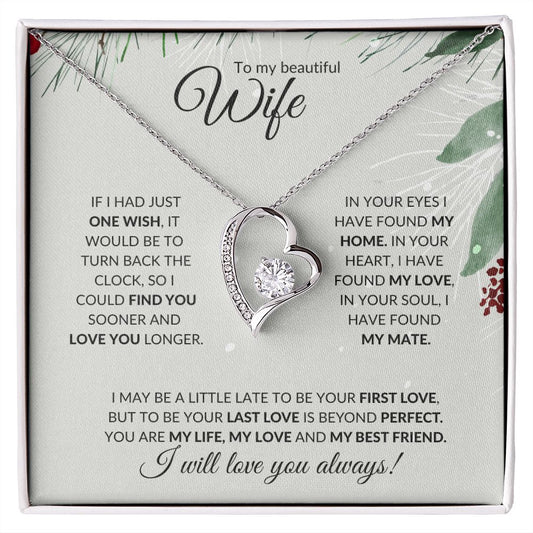 Wife - (Christmas Spruce Card) - Forever Love Necklace