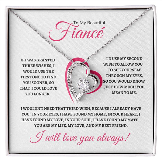 To My Beautiful Fiancé (Pink Valentine) - Forever Love Necklace