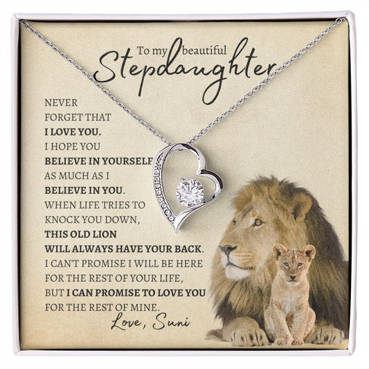 To My Beautiful Stepdaughter (Suni's private Card) - Forever Love Necklace