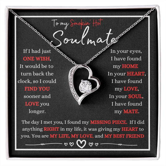 To My Smoking Hot Soulmate ( Red Hot Black Card) - Forever Love Necklace