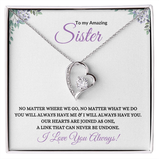 To My Amazing Sister (Purple) - Forever Love Necklace