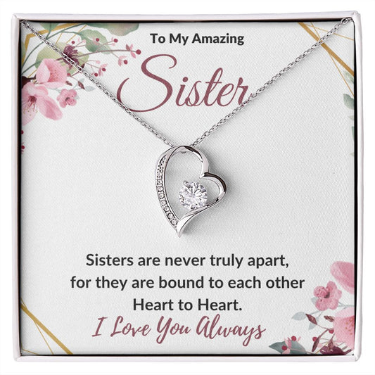To My Amazing Sister (Burgundy Card) - Forever Love Necklace