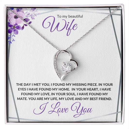 Wife (Silver Grid) - Forever Love  Necklace