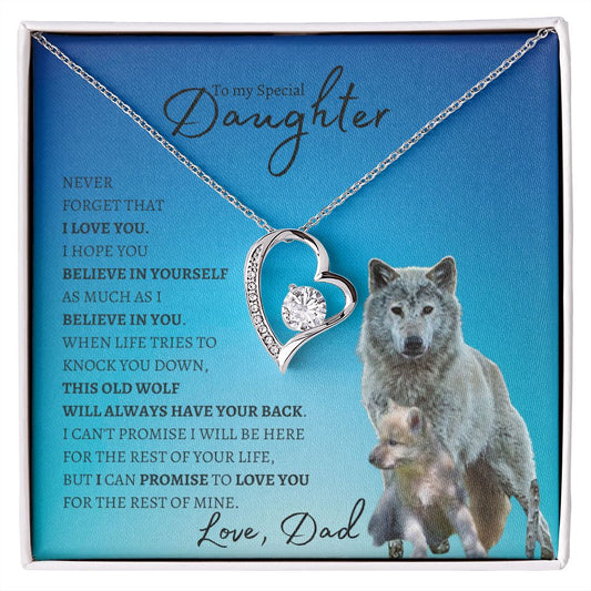 To my Special Daughter (Wolf) - Forever Love Necklace