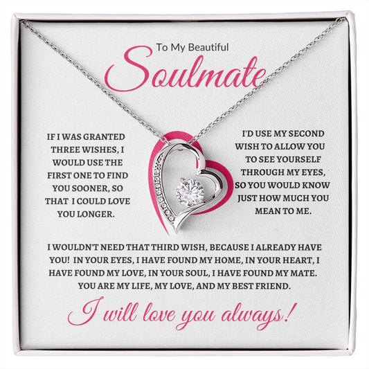 To My Beautiful Soulmate (Pink Valentine) - Forever Love Necklace