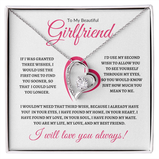 To My Beautiful Girlfriend (Pink Valentine) - Forever Love Necklace