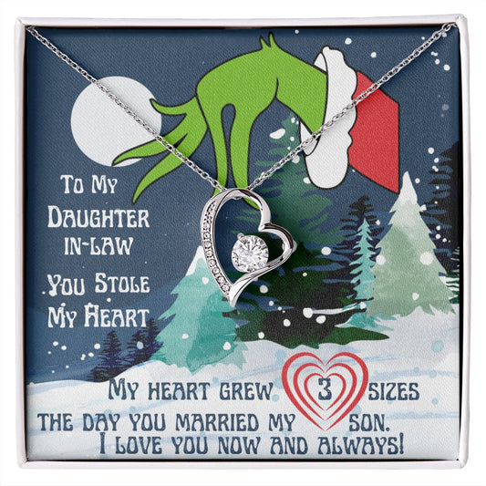 Daughter in Law Stole my Heart (Christmas Grinch) - Forever Love Necklace