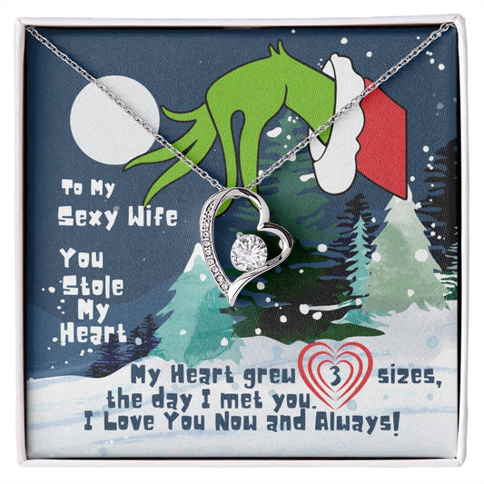 To My Sexy Wife : You Stole My Heart (Grinch Christmas) -  Forever Love  Necklace