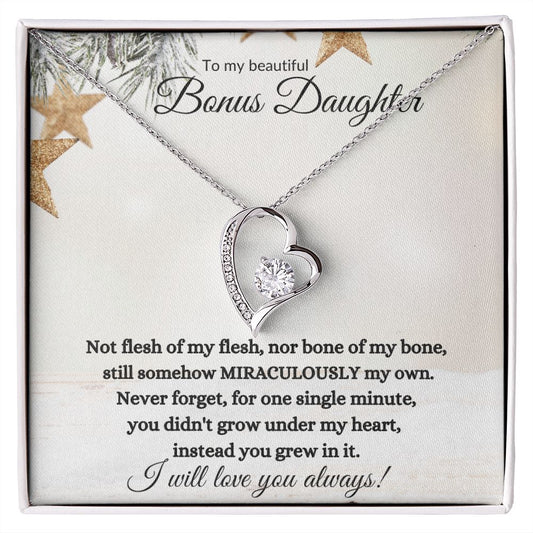 Bonus Daughter (Star Christmas Card) - Forever Love Necklace