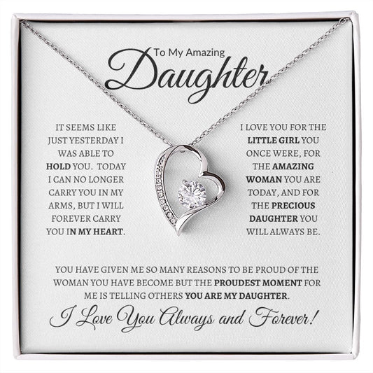 To My Amazing Daughter (Classic Black & White) - Forever Love Necklace