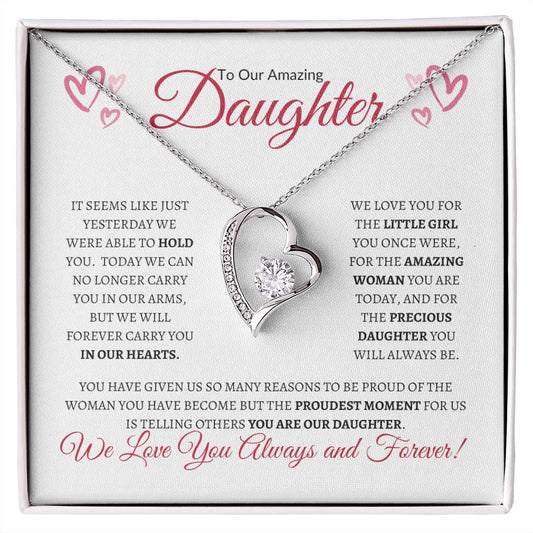 To Our Amazing Daughter from Mom and Dad (Valentine) - Forever Love Necklace