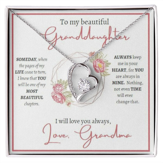 Granddaughter (Floral Frame Card) -Forever Love Necklace