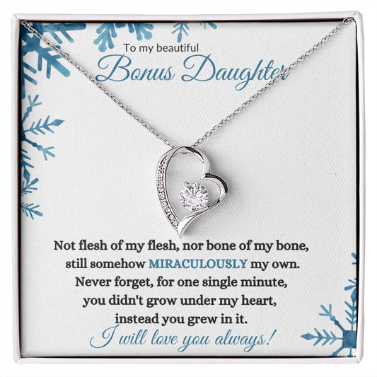 Bonus Daughter (Snowflake Christmas Card) - Forever Love Necklace