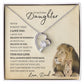 To my BadAss Daughter (Lion Beige Card) Forever Love Necklace