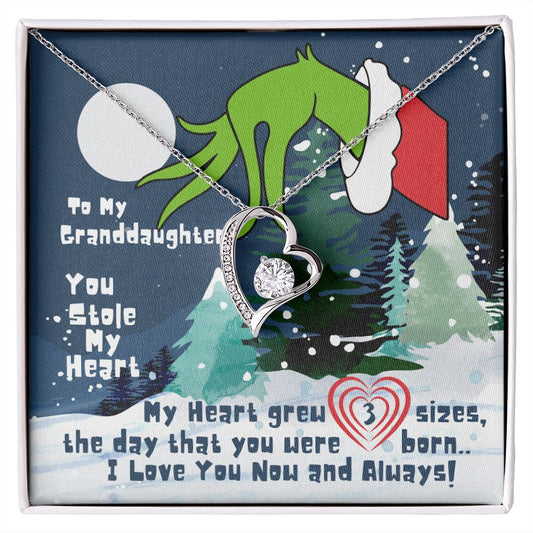 Granddaughter : You Stole My Heart (Grinch Christmas) - Forever Love Necklace