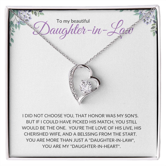 Daughter-in-Law (I did not choose you - Purple Card) - Forever Love Necklace