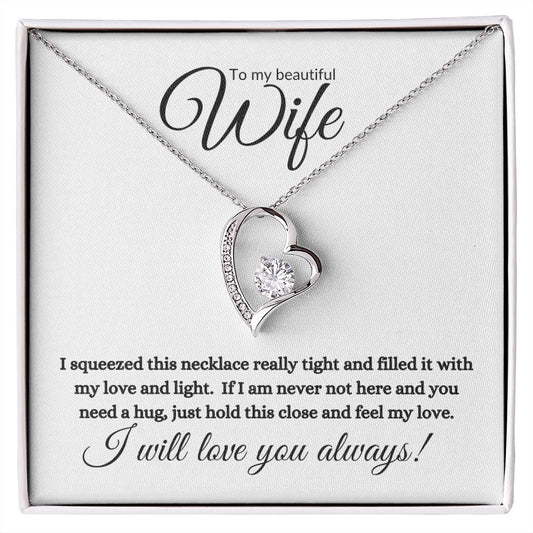 To My Beautiful Wife- Love and Light (Classic Black / White) - Forever Love Necklace