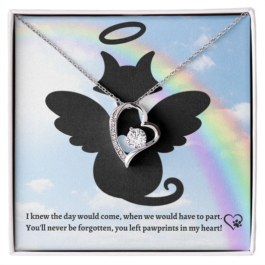 You Left Paw Prints in My Heart (Cat Rainbow Memory /Sympathy ) -  Forever Love Necklace