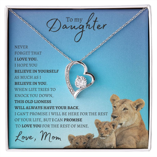 Daughter from Mom (New Lioness Card) - Forever Love  Necklace