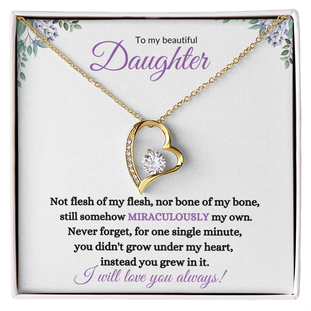 Nonbiological / Adopted Daughter (Purple Card) - Forever Love Necklace
