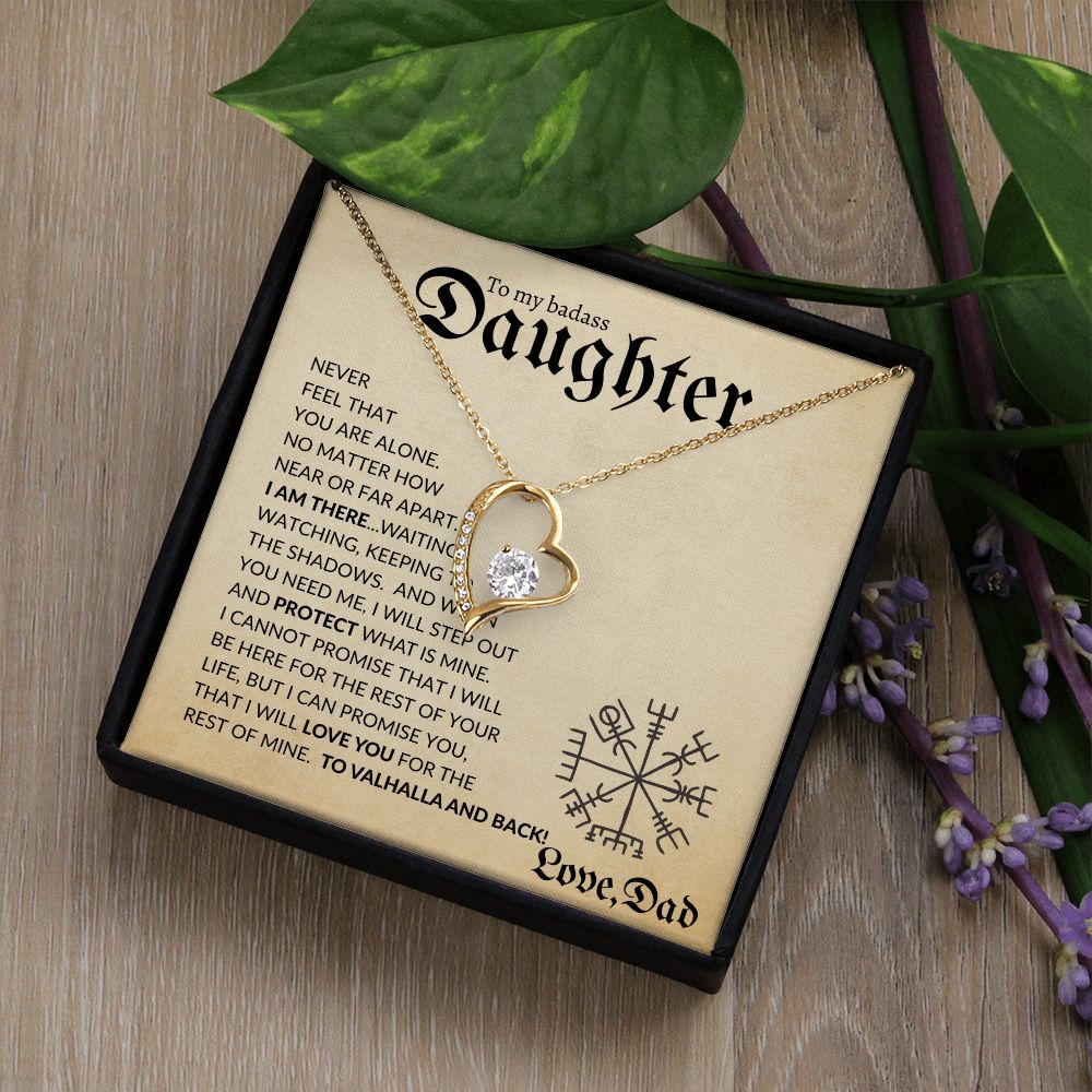 Daughter from Dad (Beige Viking Card) - Forever Love Necklace