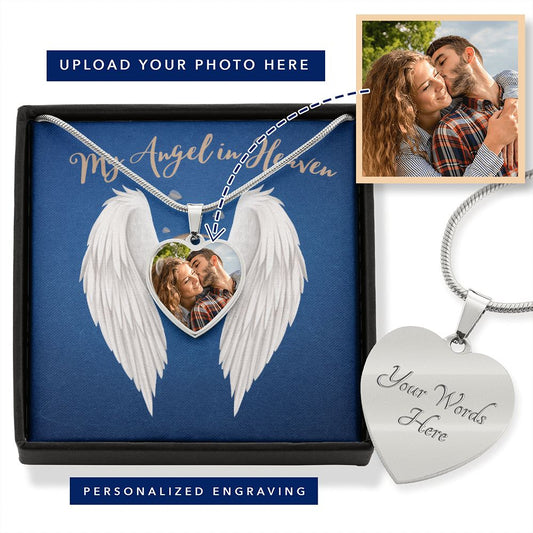 My Angel in Heaven (In memory /Sympathy  ) Heart Pendant