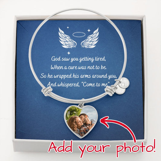 God Saw You getting Tired (Blue in Memory /Sympathy ) - Heart Bangle