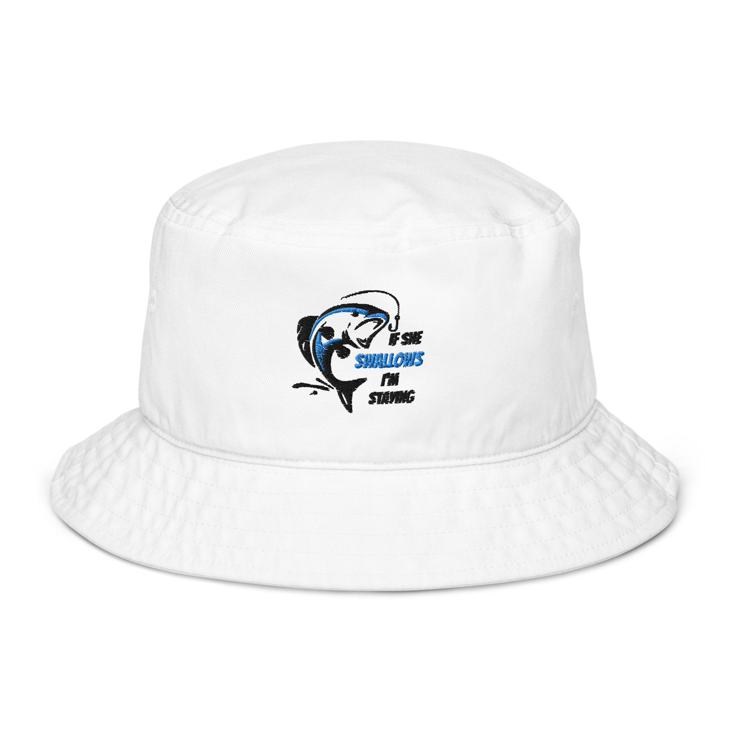 If She Swallows -1 Bass Fish- Organic bucket hat